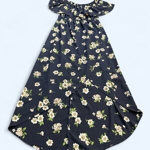 Soprano Black and Green Floral Dress